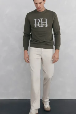Pedro del Hierro Sudadera logo cuello caja Verde Hot
