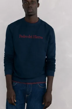 Pedro del Hierro Sudadera logo cuello caja Azul Outlet