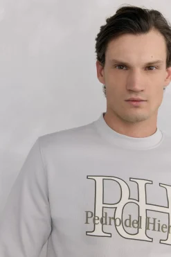 Pedro del Hierro Sudadera logo cuello caja Gris Outlet