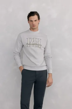 Pedro del Hierro Sudadera logo cuello caja Gris Outlet