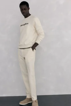 Pedro del Hierro Sudadera logo cuello caja Beige Discount