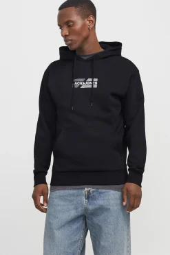 Jack & Jones Sudadera logo frontal negro Clearance