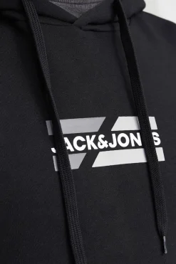 Jack & Jones Sudadera logo frontal negro Clearance