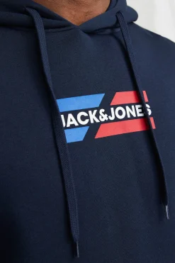 Jack & Jones Sudadera logo frontal azul Discount