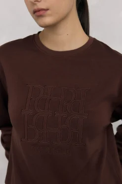 Pedro del Hierro Sudadera logo pdh Marr&oacute;n Outlet