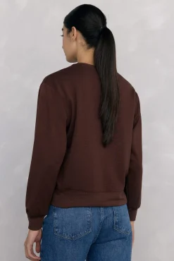 Pedro del Hierro Sudadera logo pdh Marr&oacute;n Outlet