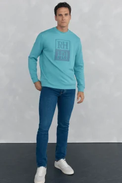 Pedro del Hierro Sudadera logo relieve Turquesa Hot