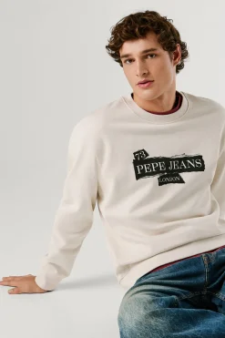 Pepe Jeans Sudadera manga larga marfil Sale