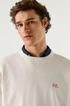 Pepe Jeans Sudadera manga larga marfil Discount