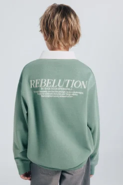 Springfield Kids Sudadera polera niño verde Hot