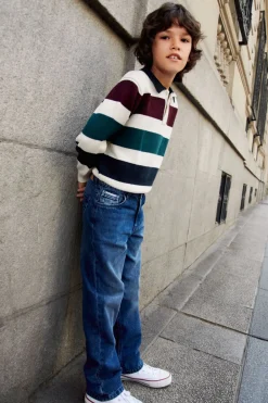 Springfield Kids Sudadera polera rayas niño blanco Discount