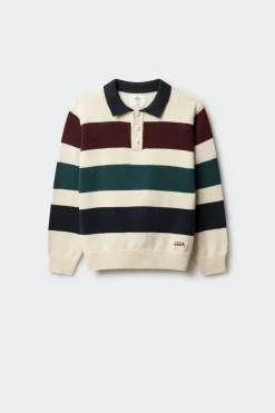 Springfield Kids Sudadera polera rayas niño blanco Discount