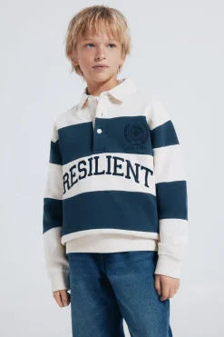 Springfield Kids Sudadera polera rayas niño blanco Clearance