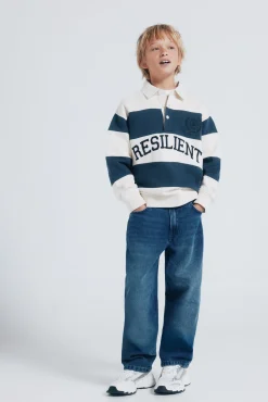 Springfield Kids Sudadera polera rayas niño blanco Clearance