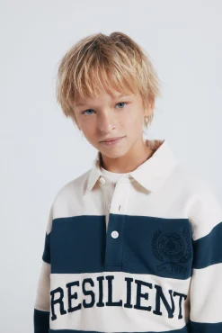 Springfield Kids Sudadera polera rayas niño blanco Clearance
