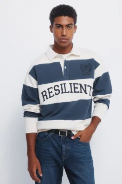 Springfield Sudadera polo cortes blanco New