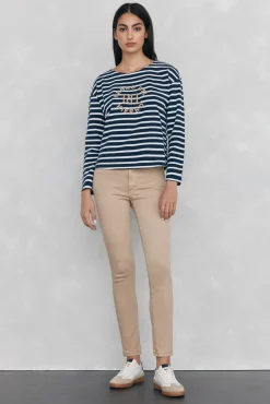 Pedro del Hierro Sudadera rayas bordada Azul Online