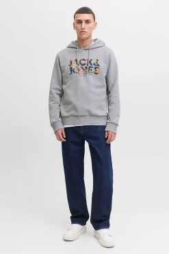 Jack & Jones Sudadera regular fit estampada gris Hot