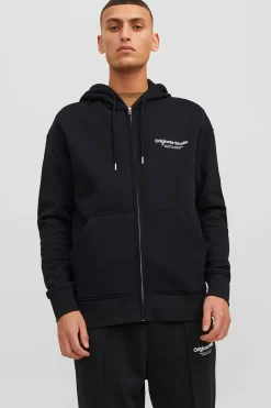 Jack & Jones Sudadera relaxed con cremallera negro Discount