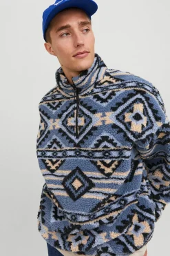 Jack & Jones Sudadera teddy azul Sale