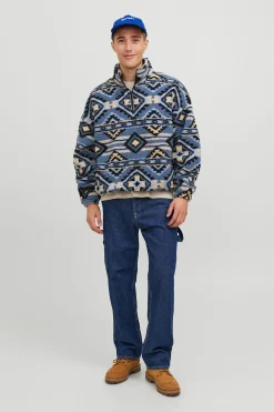 Jack & Jones Sudadera teddy azul Sale