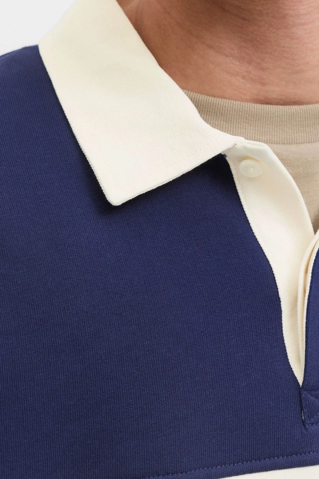 Jack & Jones Sudadera tipo polo franja azul Discount