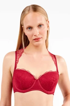 Gisela Sujetador balconette tirantes desmontables rojo