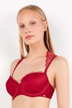 Gisela Sujetador balconette tirantes desmontables rojo