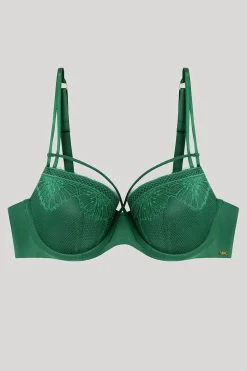 Gisela Sujetador capacidad sin relleno detalle cordones verde Discount