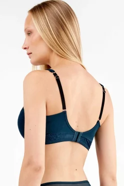 Gisela Sujetador de capacidad en tono azul petróleo estampado Outlet