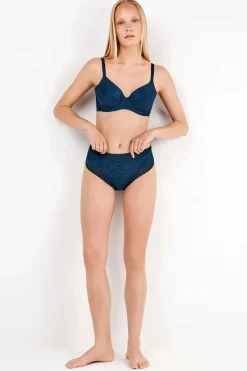 Gisela Sujetador de capacidad en tono azul petróleo estampado Outlet