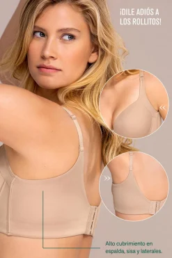 Leonisa Sujetador de push up suave y cubrimiento alto en sisa y espalda Cover Bra beige Clearance