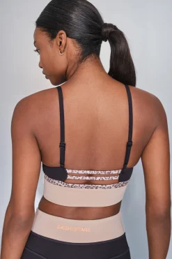 Dash and Stars Sujetador deportivo 4D STRETCH animal print negro Outlet