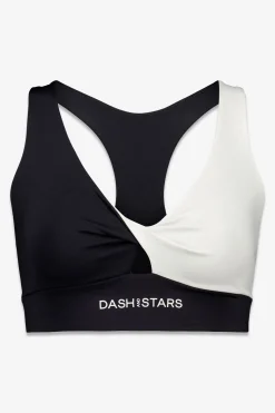 Dash and Stars Sujetador deportivo 4D Stretch blanco y negro Best