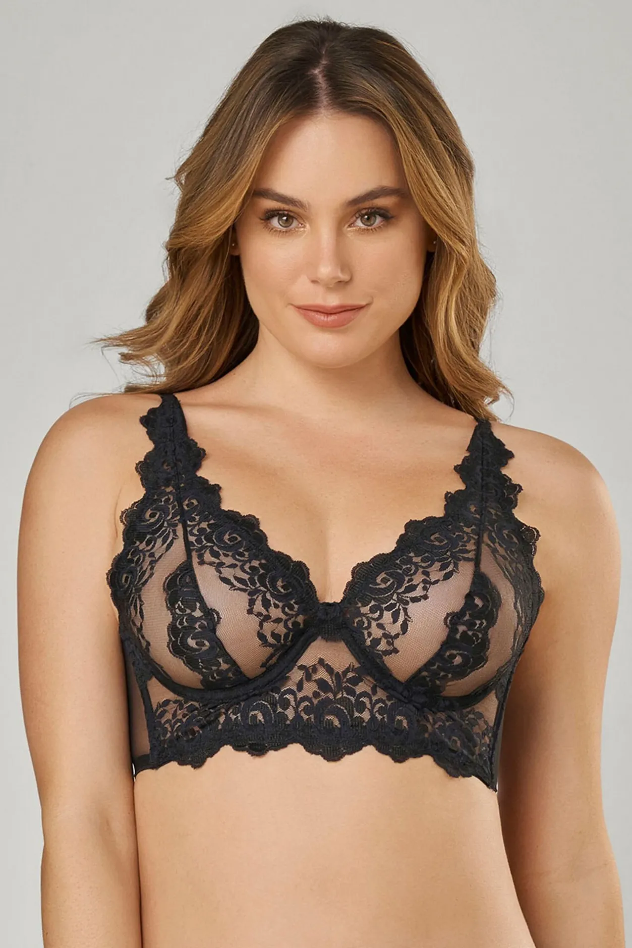 Leonisa Sujetador tipo bralette en encaje y transparencias negro Best