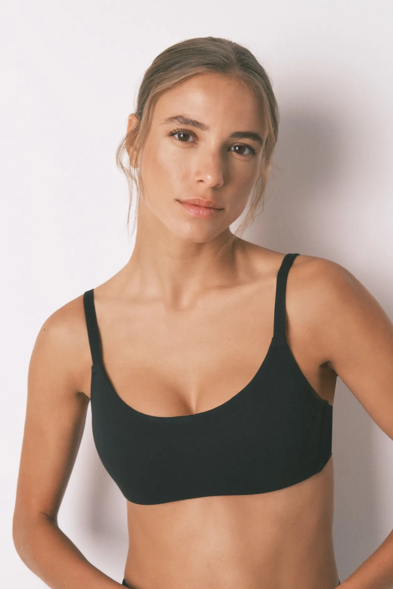 Women'secret Sujetador tipo top algodón negro Hot