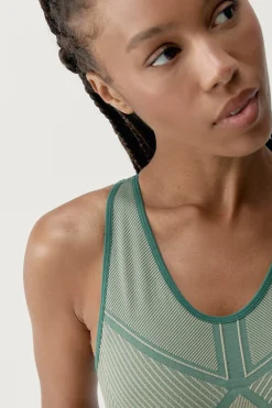 Born Living Yoga Sujetador top deportivo Buddha verde estampado Online