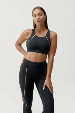 Born Living Yoga Sujetador top deportivo Gold negro New