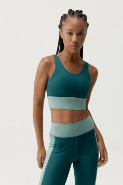 Born Living Yoga Sujetador top deportivo Maiko verde estampado