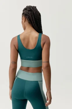 Born Living Yoga Sujetador top deportivo Maiko verde estampado