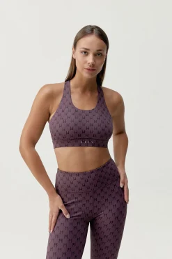 Born Living Yoga Sujetador top deportivo Monogram morado burdeos New