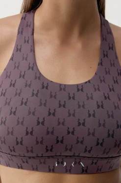 Born Living Yoga Sujetador top deportivo Monogram morado burdeos New