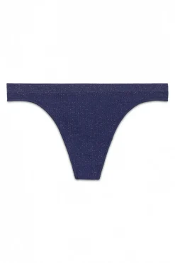 Women'secret Tanga canalé seamless lurex azul New