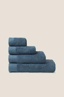Textura Toalla baño rizo algodón egipcio 90x150cm. azul Outlet