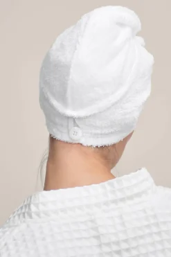 Textura Toalla cabeza algodón bambú blanco New