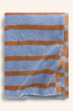 Calma House Toalla de baño de algodón de rizo a rayas es Saturno azul Best