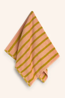 Calma House Toalla de baño de algodón de rizo a rayas s Saturno rosa Hot