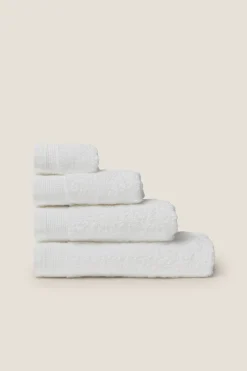 Textura Toalla ducha rizo algodón egipcio 70x140cm. blanco Hot