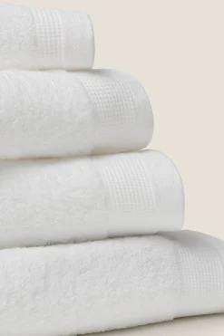 Textura Toalla ducha rizo algodón egipcio 70x140cm. blanco Hot