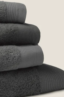 Textura Toalla lavabo rizo algodón egipcio 50x90cm. gris Clearance